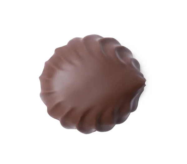 Finom Csokoládé Borított Mályvacukor Elszigetelt Fehér — Stock Fotó
