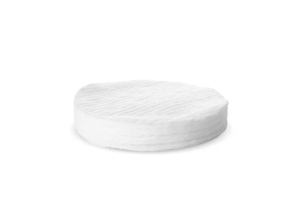 Beyaz Üzerine Izole Edilmiş Yumuşak Temiz Pamuk Pedleri Yığını — Stok fotoğraf