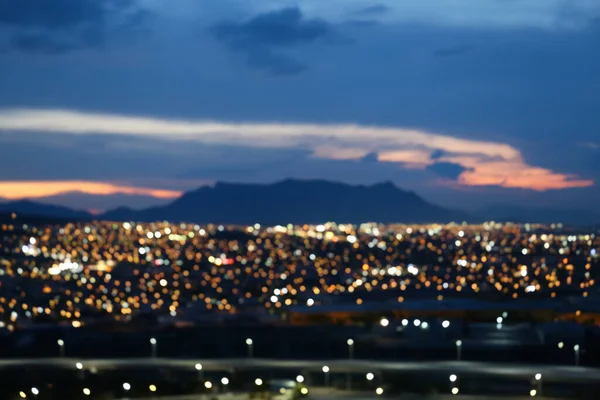 Blurred View Cityscape Mountains Bokeh Effect — Stock Photo, Image