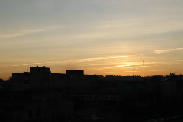 View Beautiful Sky Clouds City Sunset — Stock Photo, Image