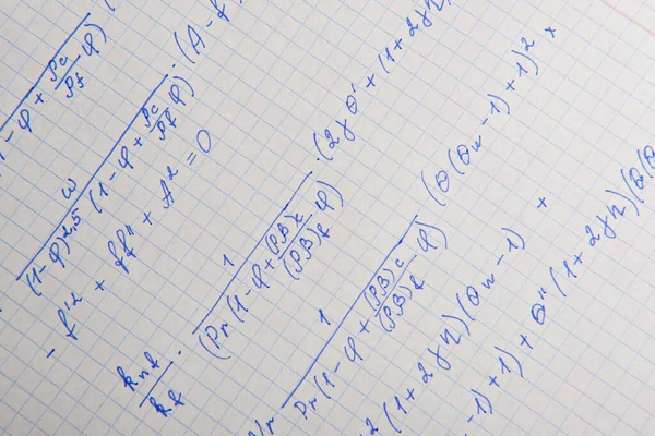 Documento Con Cálculos Matemáticos Escritos Como Fondo Primer Plano — Foto de Stock