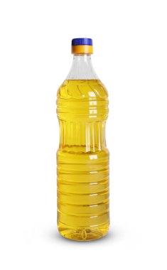 Beyaz arka plan üzerinde petrol pişirme şişe