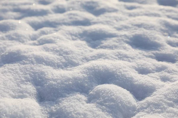 美丽的白雪为背景 特写镜头 — 图库照片