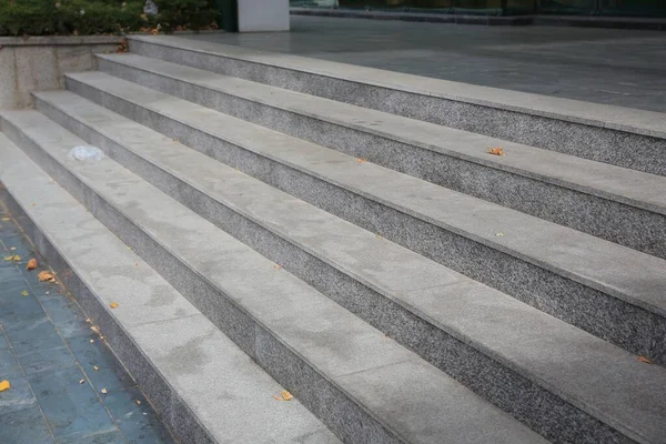 Vista Escalera Baldosas Grises Vacía Aire Libre —  Fotos de Stock