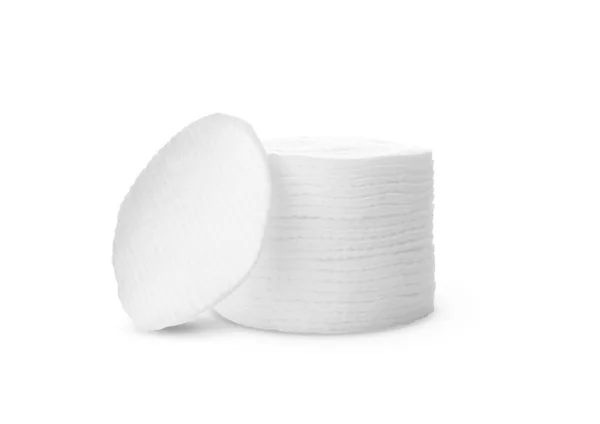 Stack Soft Clean Cotton Pads Isolated White — Stock Photo, Image