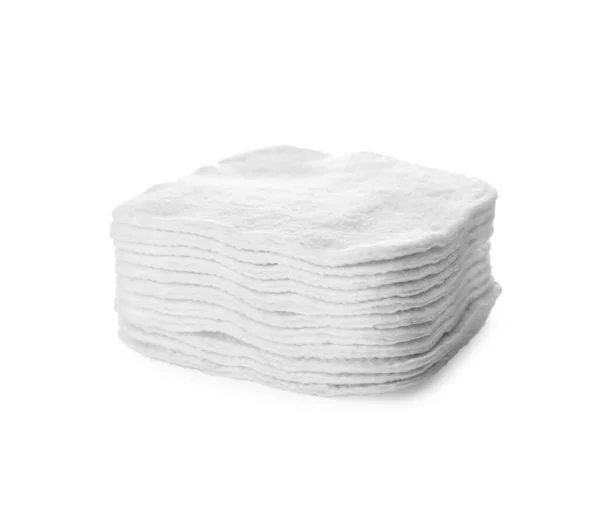 Empilement Tampons Coton Sur Fond Blanc — Photo