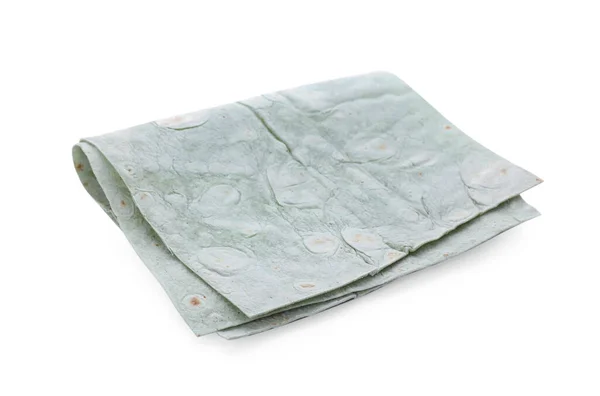 Delicious Green Folded Armenian Lavash White Background — Stock Photo, Image