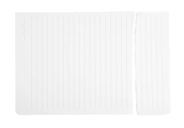 Σκισμένο Χαρτί Που Απομονώνεται Λευκό Πάνω Όψη Χώρος Για Κείμενο — Φωτογραφία Αρχείου