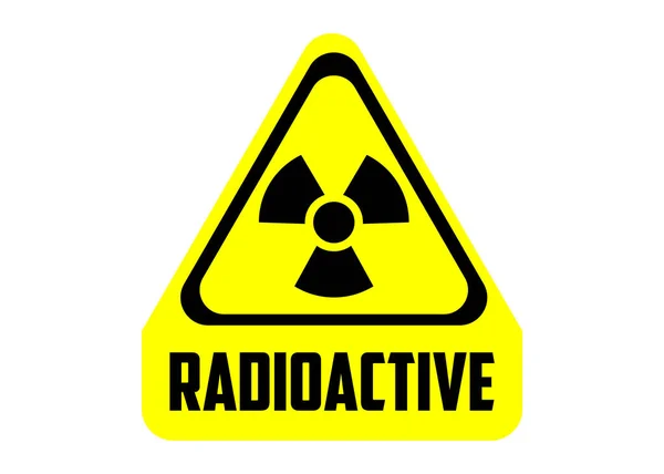 Sinal Radioactivo Isolado Branco Símbolo Perigo — Fotografia de Stock