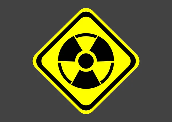 Znak Radioaktywny Szarym Tle Symbol Zagrożenia — Zdjęcie stockowe