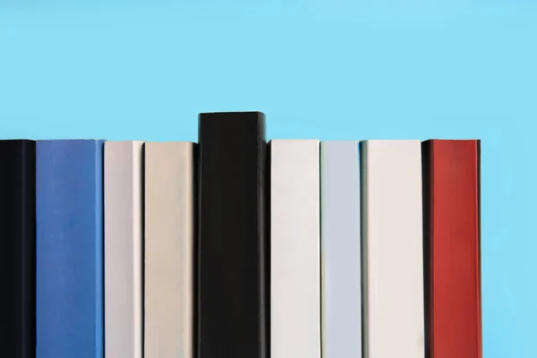 Collection Books Light Blue Background — Stock Photo, Image