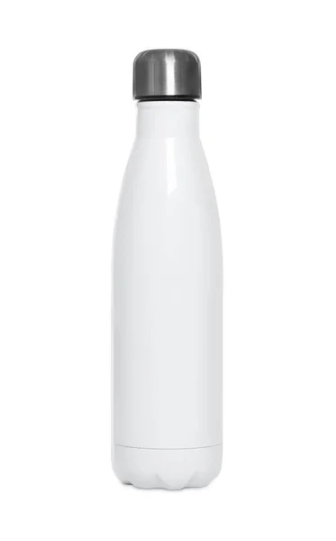 Elegante Botella Termo Cerrada Aislada Blanco — Foto de Stock
