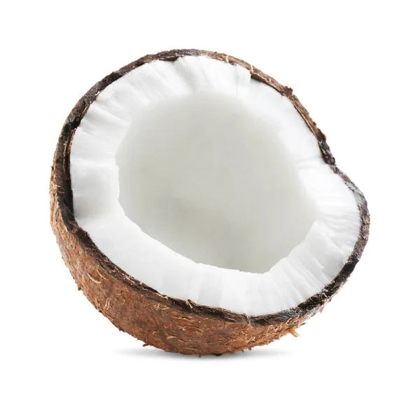 Half Ripe Coconut Isolated White — Foto Stock