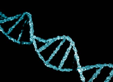 Karanlık arka planda DNA yapısı. Görüntü