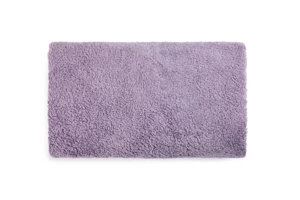 Soft Light Purple Frottee Handtuch Isoliert Auf Weiß Draufsicht — Stockfoto