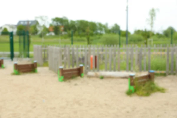 Wooden Rover Jump Animal Training Area Outdoors Blurred View — Stock Photo, Image