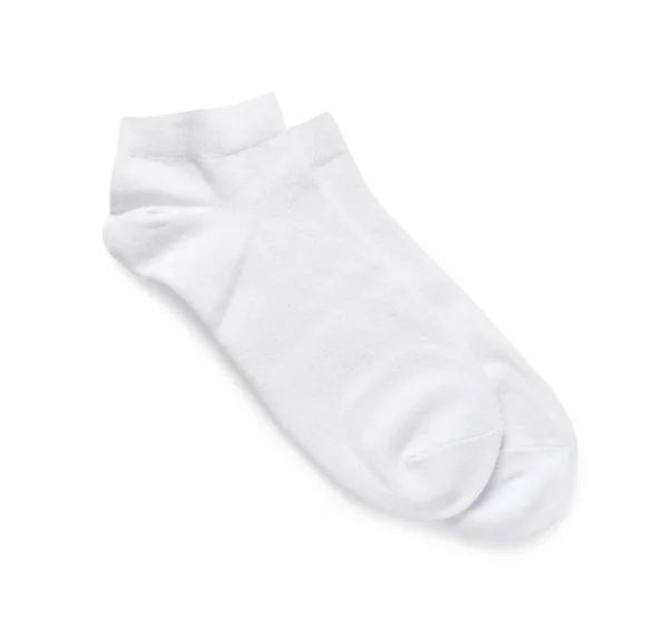 Pair Socks Isolated White Top View — Stock Photo, Image