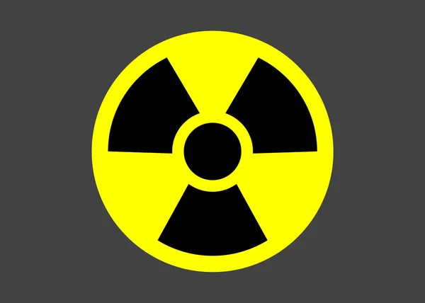 Radioactief Bord Grijze Achtergrond Gevarensymbool — Stockfoto