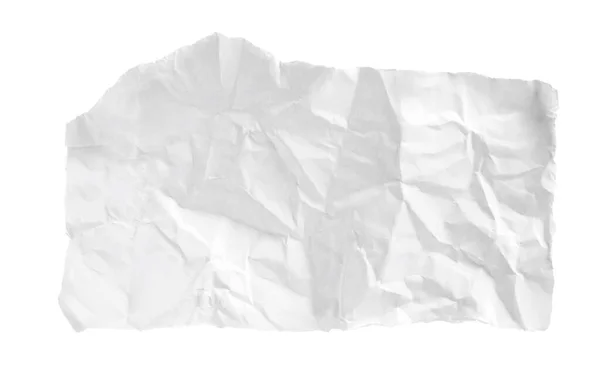 Piece Crumpled Paper Isolated White Space Text — Stock Photo, Image