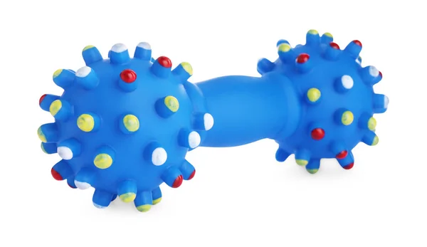 Brinquedo Osso Azul Para Animal Estimação Isolado Branco — Fotografia de Stock