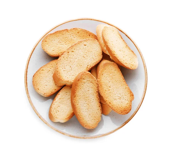 Piastra Cracker Mandrino Duro Sfondo Bianco Vista Dall Alto — Foto Stock