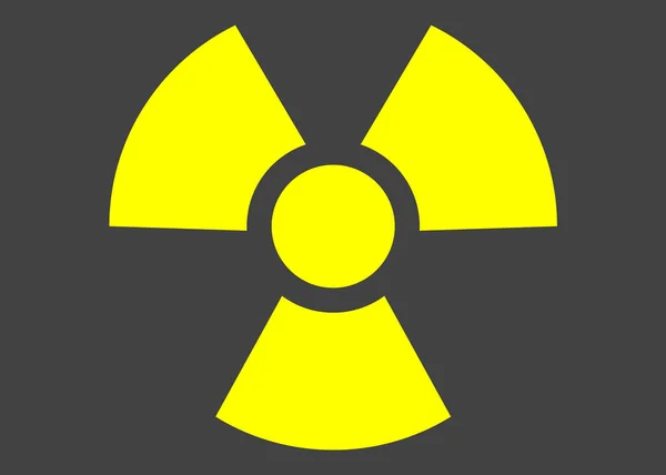 Radioactief Bord Grijze Achtergrond Gevarensymbool — Stockfoto