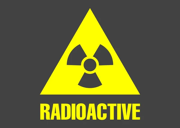 灰色の背景に放射性標識 ハザードシンボル — ストック写真