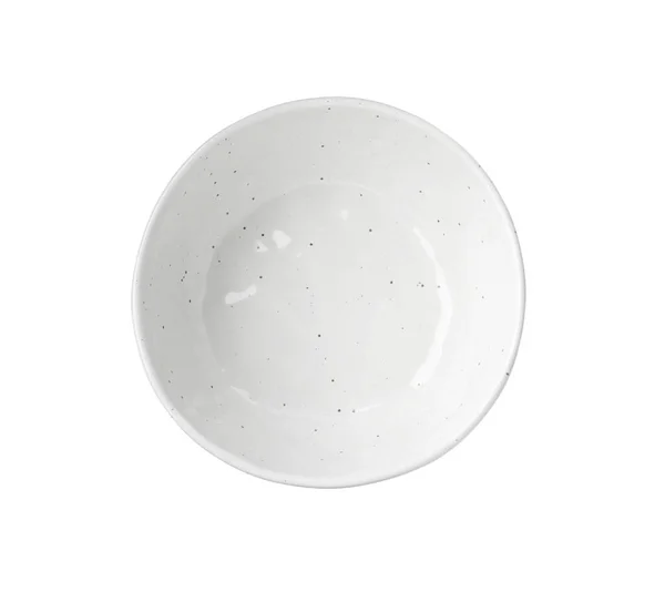 Пустой Чистый Керамическая Чаша Изолированы Белом Вид Сверху — стоковое фото