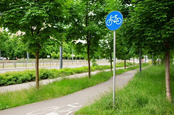 Road Sign Shared Lane Bicycles Spring Day Outdoors Royalty Free Stock Images