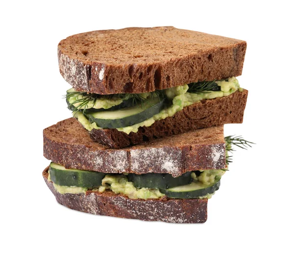맛있는 샌드위치가 흰색으로 분리되어 — 스톡 사진