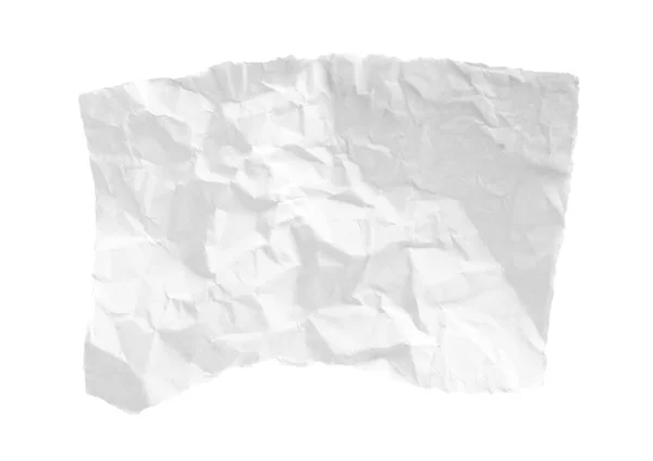 Stukje Verfrommeld Papier Geïsoleerd Wit Ruimte Voor Tekst — Stockfoto