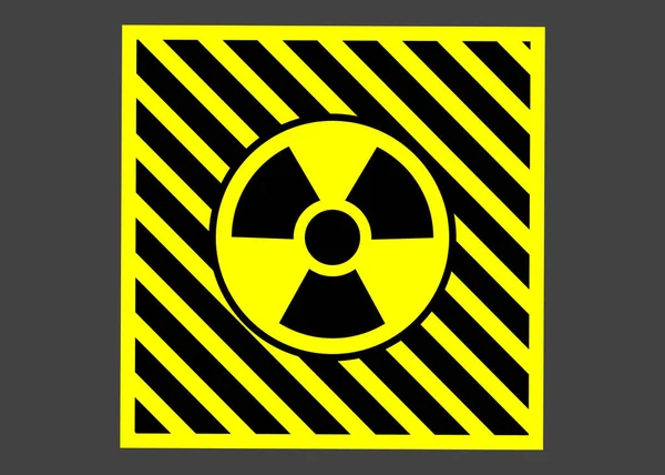 Panneau Radioactif Sur Fond Gris Symbole Danger — Photo