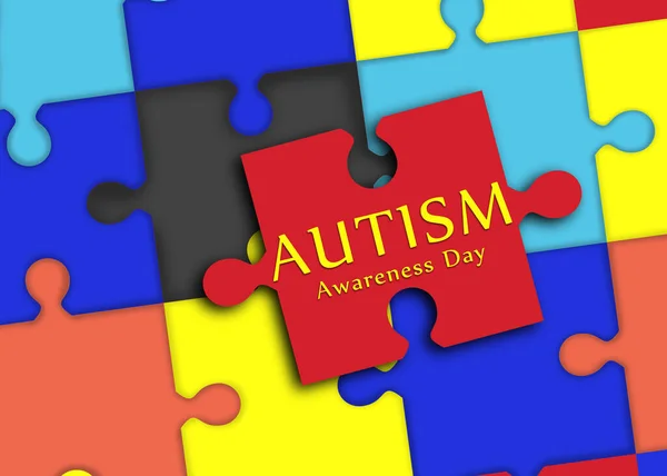 Wereld Autisme Bewustmakingsdag Veel Kleurrijke Puzzelstukjes Bovenaanzicht — Stockfoto