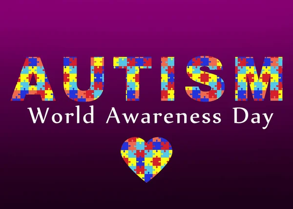 Tekst Wereld Autisme Bewustmakingsdag Kleur Achtergrond — Stockfoto
