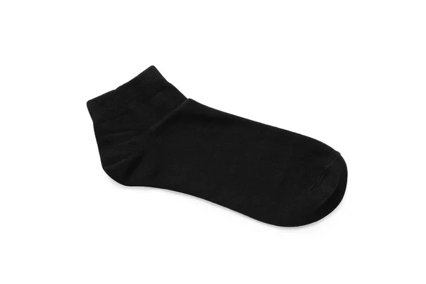 Black Sock Isolated White Top View — Stock Photo, Image