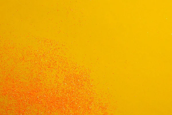 Glanzvoller Glanz Auf Gelbem Hintergrund Flache Lage Raum Für Text — Stockfoto