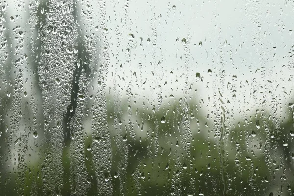 Window Glass Raindrops Background Closeup — Stock Photo, Image