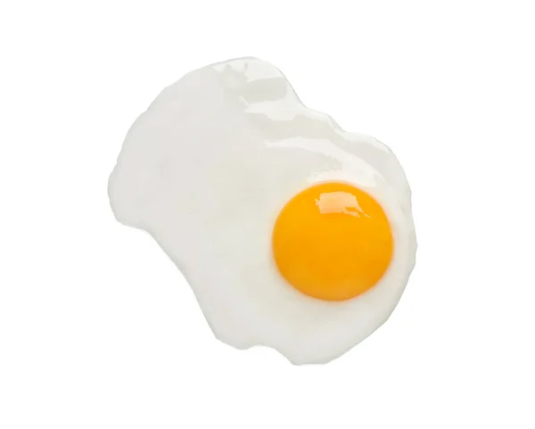 Смачне Смажене Куряче Яйце Ізольоване Білому Вид Зверху — стокове фото