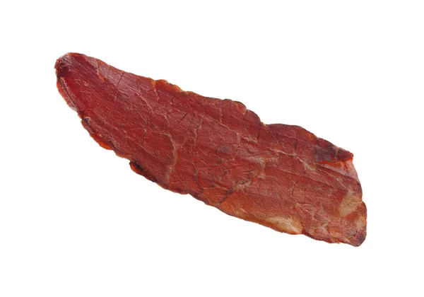 Piece Delicious Beef Jerky Isolated White — Stock Photo, Image