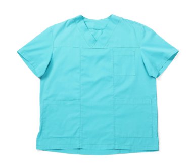 Tıbbi üniforma beyaz, üst görünümde izole.