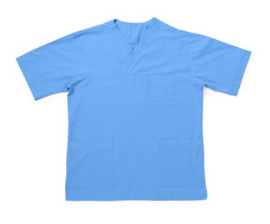 Tıbbi üniforma beyaz, üst görünümde izole.