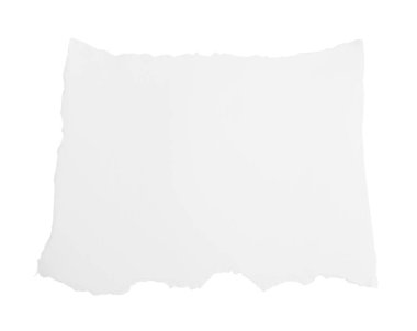 Bir parça kağıt beyaza izole edilmiş, üst manzara. Metin için boşluk