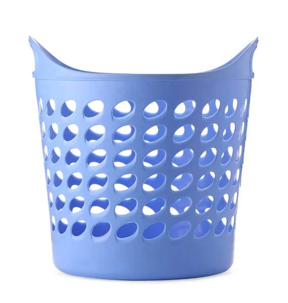 Blue empty laundry basket isolated on white Stock Image Everypixel
