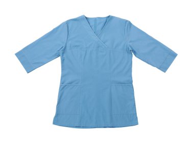 Tıbbi üniforma beyaz, üst görünümde izole.