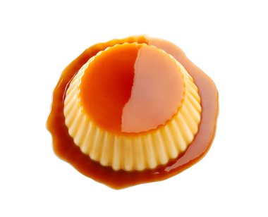 Beyaz karamelli lezzetli puding.