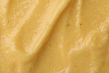 Arka plan olarak taze meyve püresi, üst manzara.