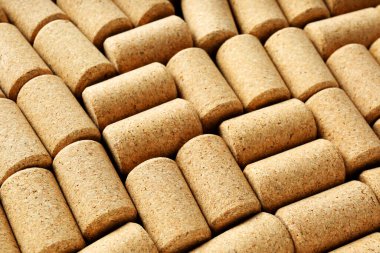 Arka plan olarak birçok şarap şişesi, yakın plan