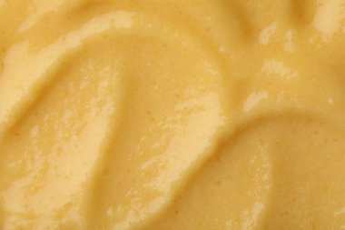 Arka plan olarak taze meyve püresi, üst manzara.