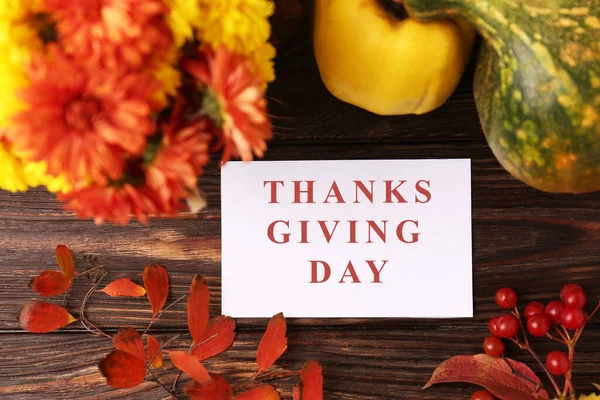 Thanksgiving Day Holiday Celebrated Every Fourth Thursday November Paper Card — Stock Photo, Image