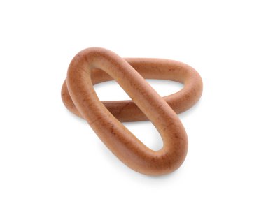 Lezzetli kuru simitler (sushki) beyaz üzerine izole edilmiş.